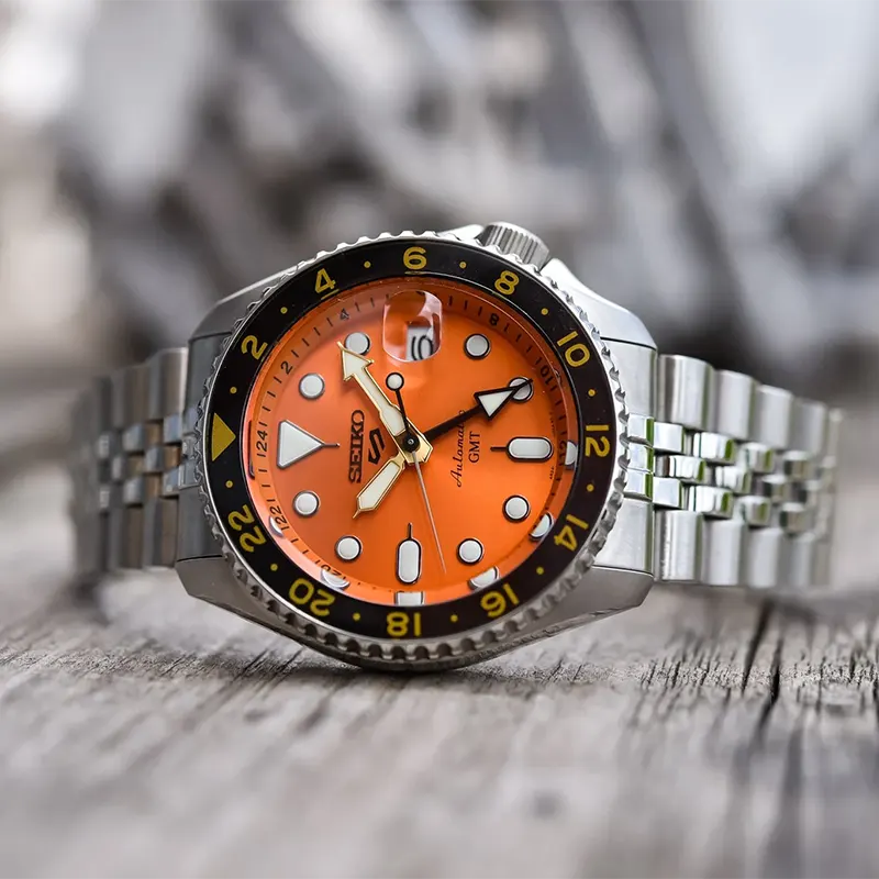 Seiko 5 Sports GMT Mikan Orange Dial Men's Watch | SSK005K1